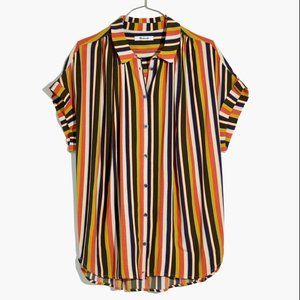Madewell Central Drapey Shirt XL Halton Stripe Top